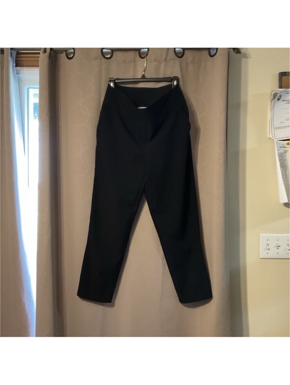 Nine West Straight Ankle Black Solid Regular Women's Pants Medium Style Type